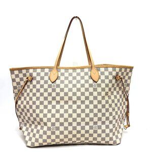 LOUIS VUITTON White Damier Neverfull GM Shoulder Bag